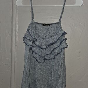 One Step Ahead Heather Gray Ruffled Camisole